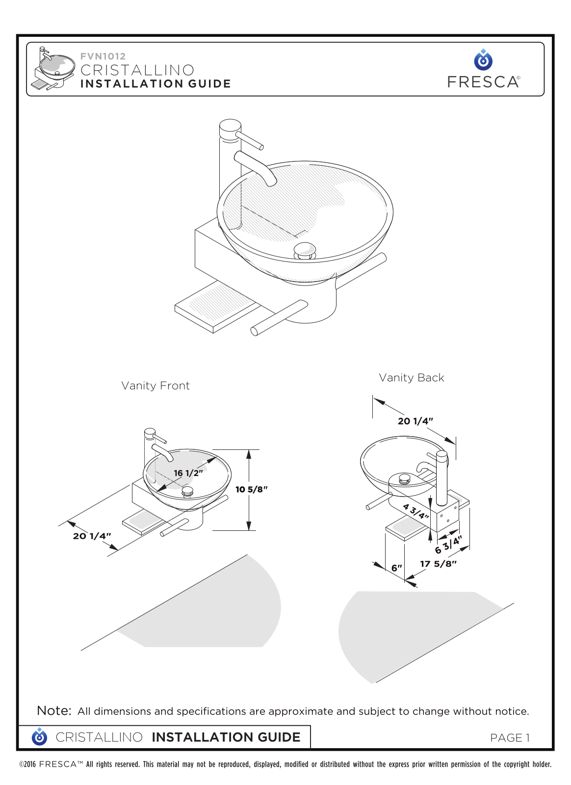 Fresca FBH1000 Installation & Assembly - ManualMachine.com