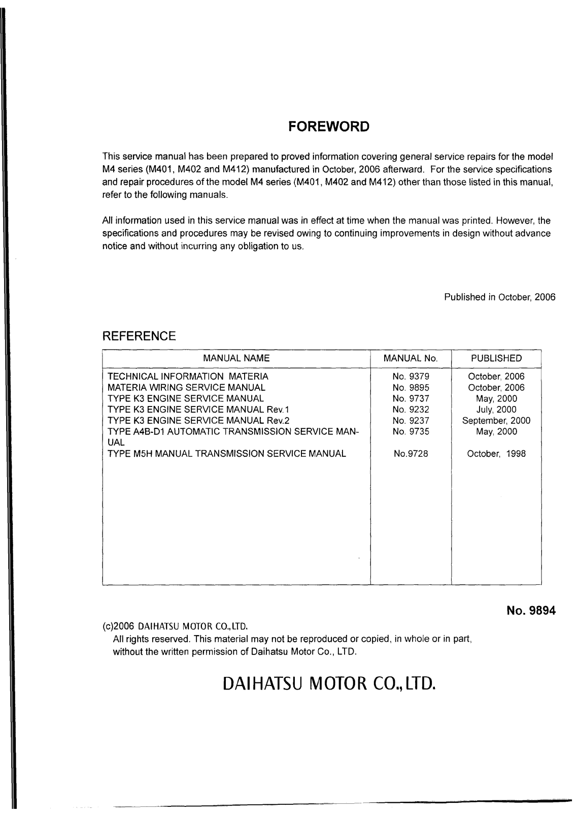 Daihatsu MATERIA 2008 User Manual