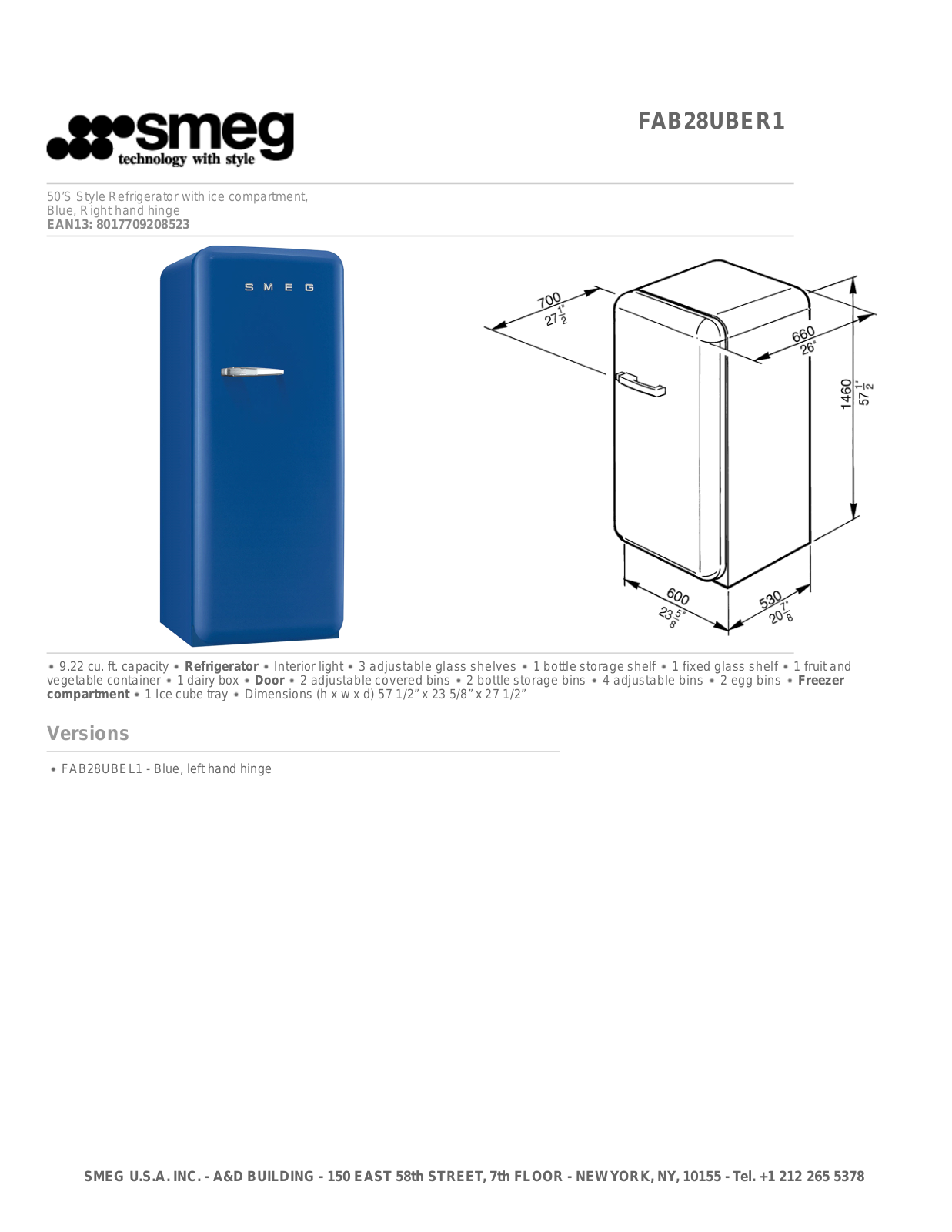 Smeg FAB28UBER1 User Manual