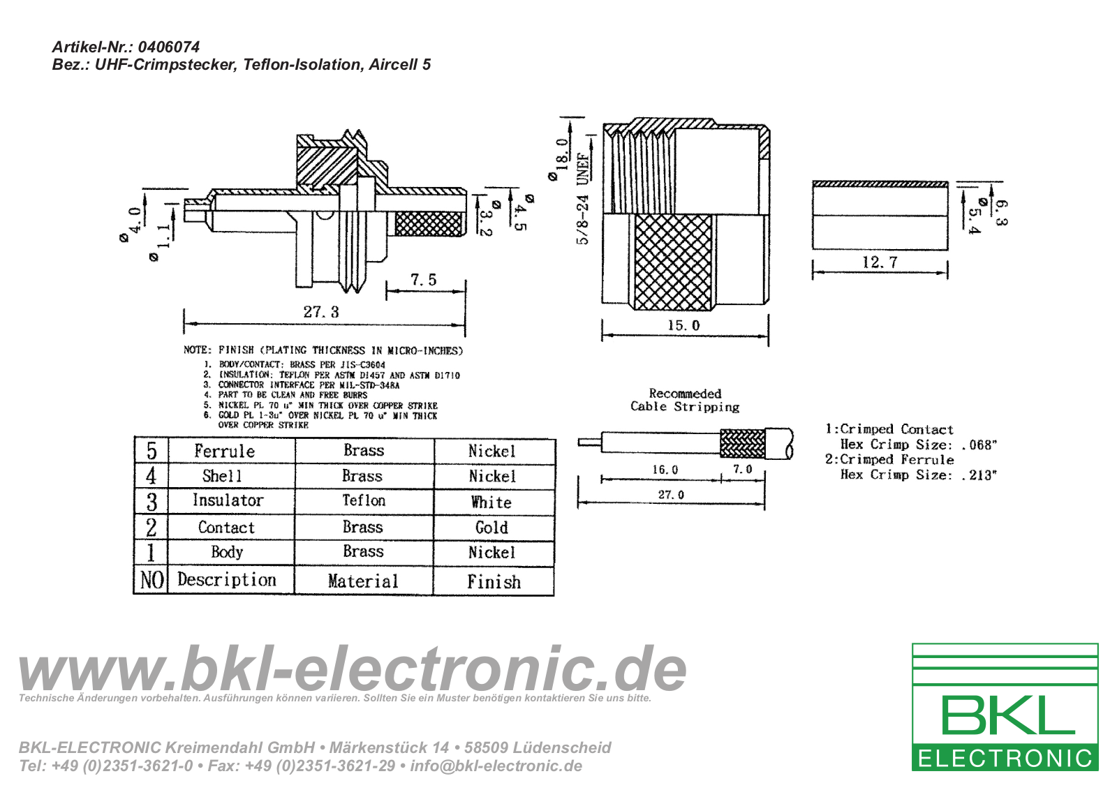 BKL BKL 0406074 Datasheet - ManualMachine.com