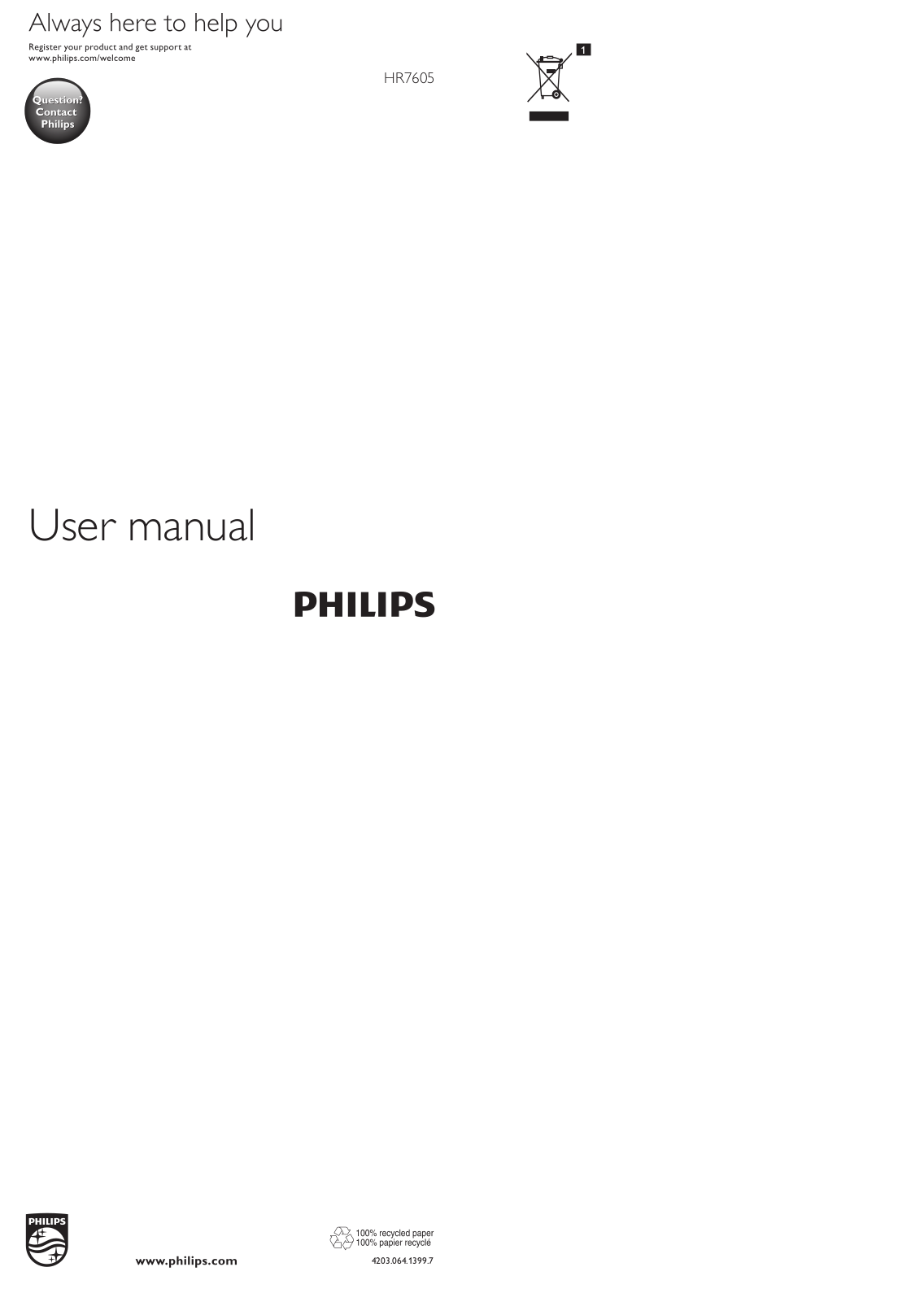 Philips HR7605/10 User Manual