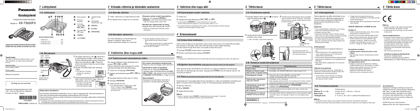 Panasonic KX-TS520FX User Manual