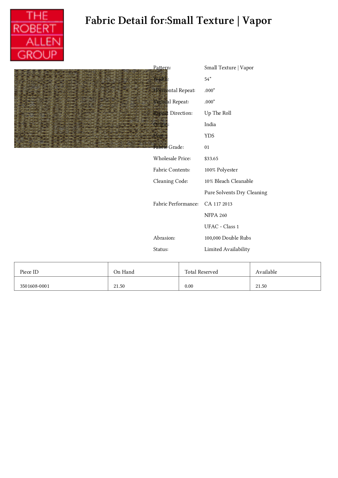 Robert Allen RALF2042 Specifications - ManualMachine.com