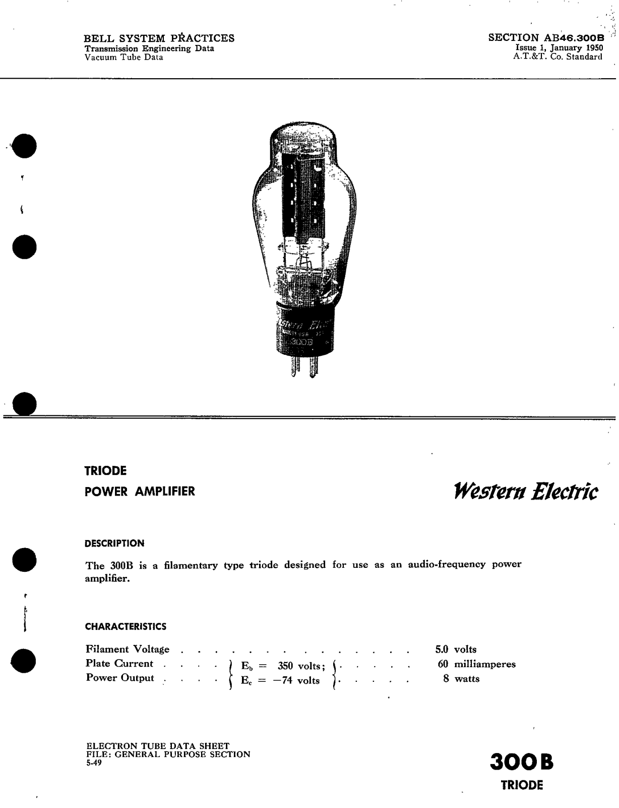 Western Electric 300-B Brochure