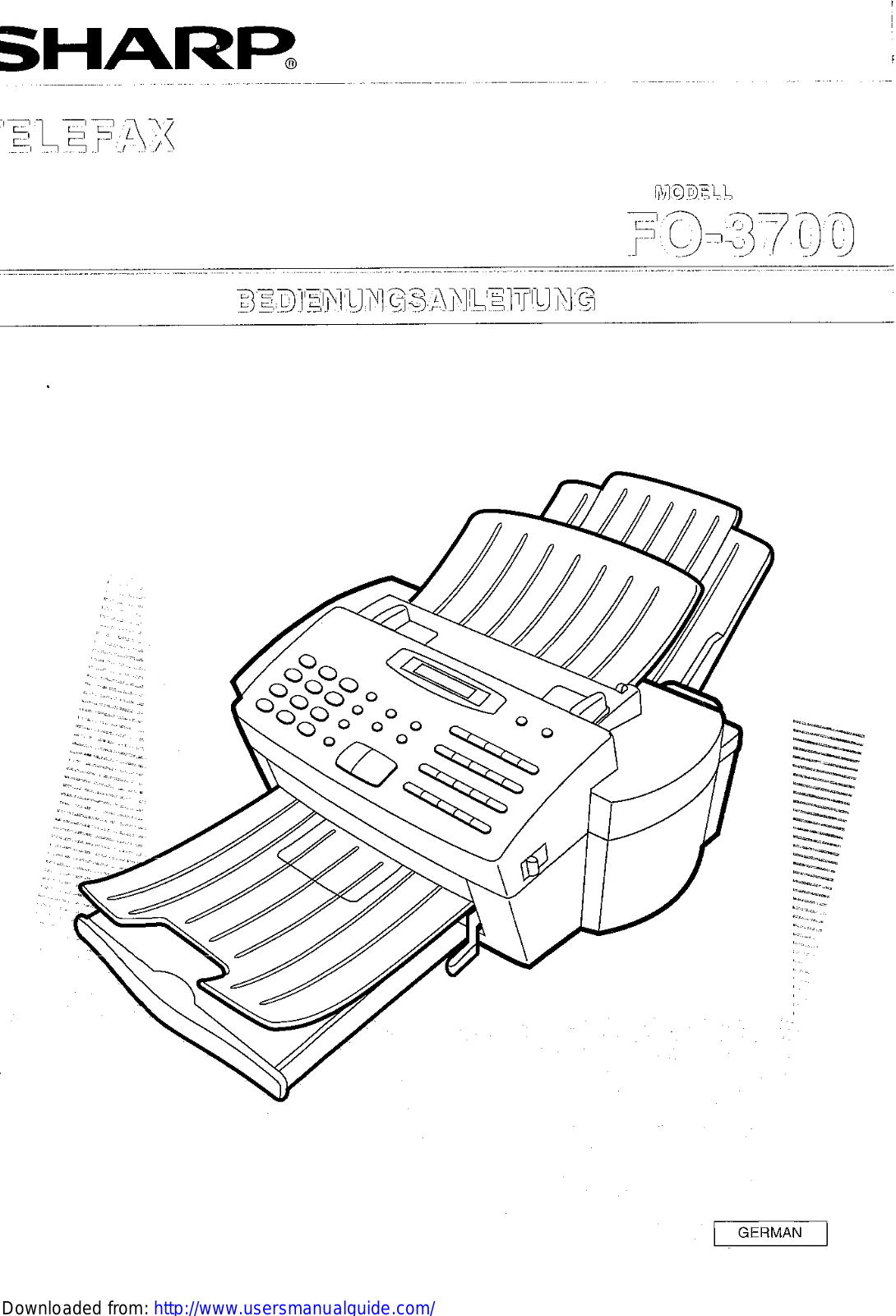 SHARP FO-3700 User Manual