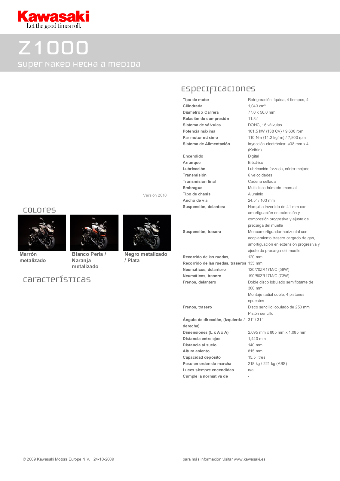 Kawasaki Z1000 Brochure