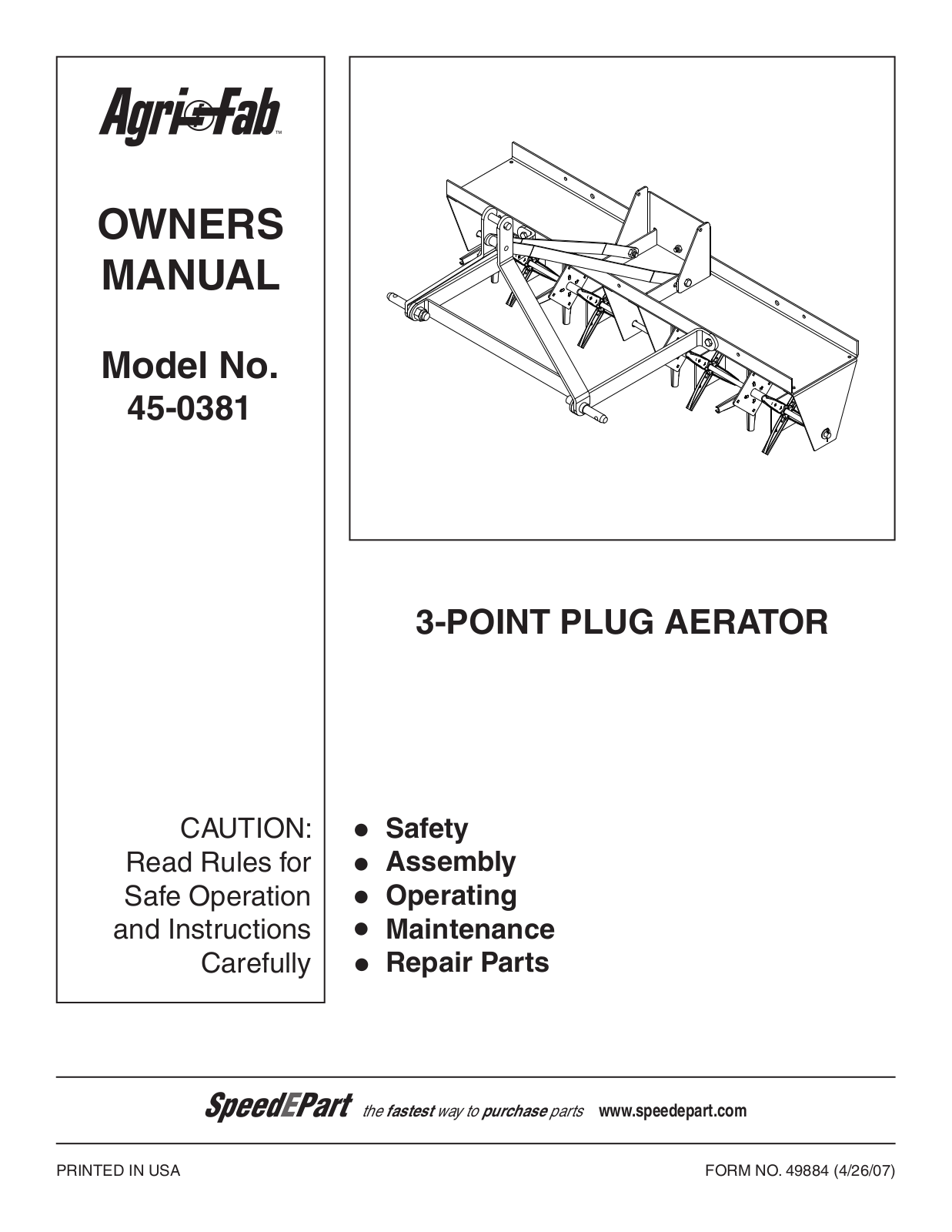 Agri-Fab 45-0381 User Manual