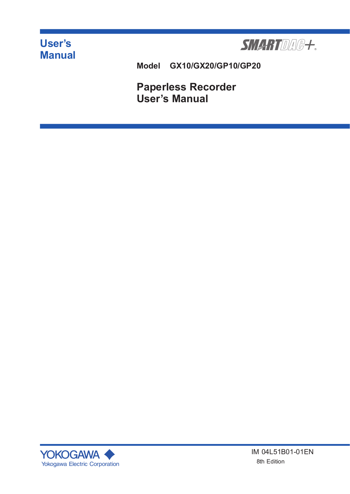 Yokogawa GP10, GX20, GX10, GP20 User Manual