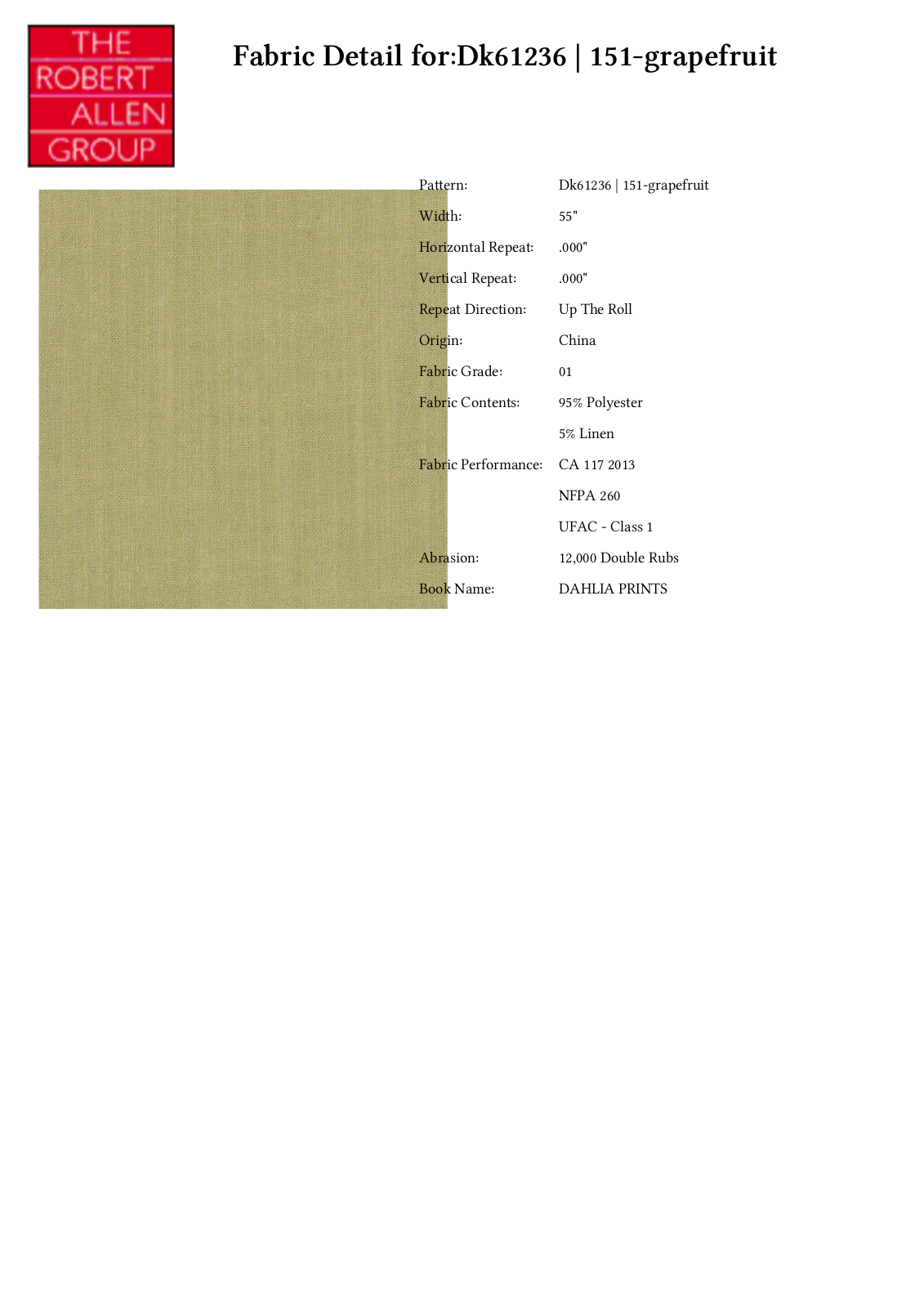 Duralee CRAL5885 Specifications - ManualMachine.com