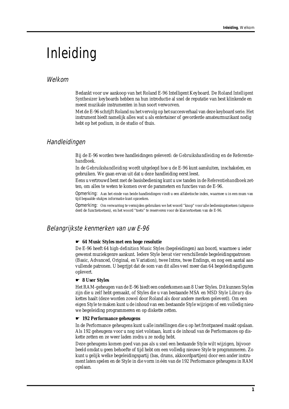 Roland E-96 User Manual