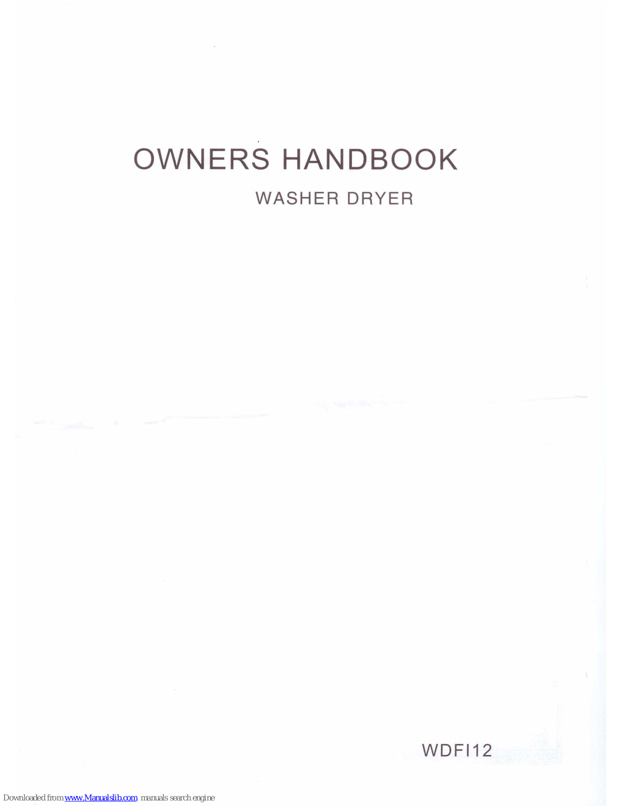 Indesit WDFI12 Owner's Handbook Manual