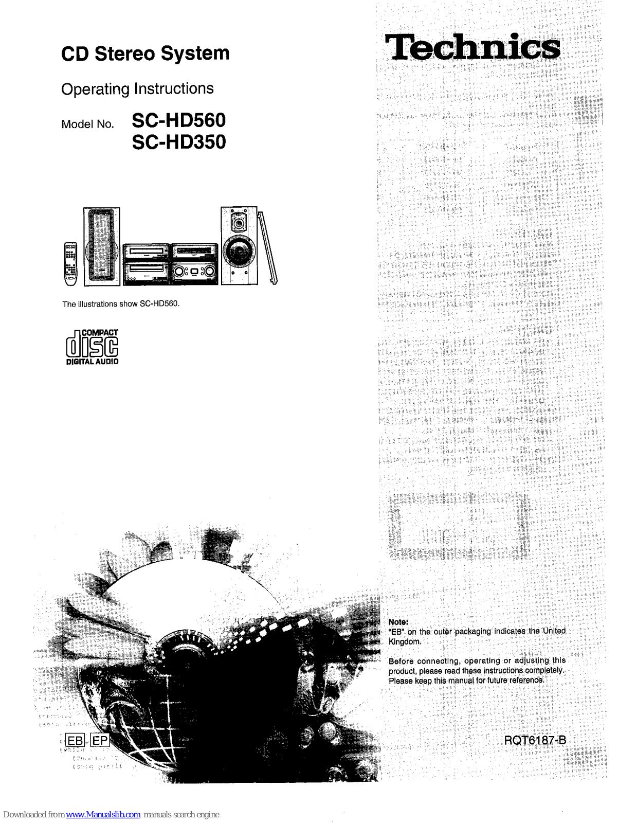 Technics SC-HD350, SC-HD560 Operating Instructions Manual