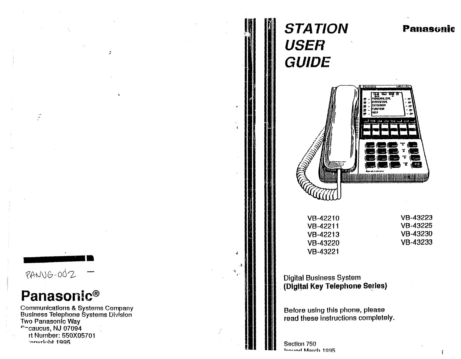 PANASONIC VB-42xxx, VB43xxx User Guide