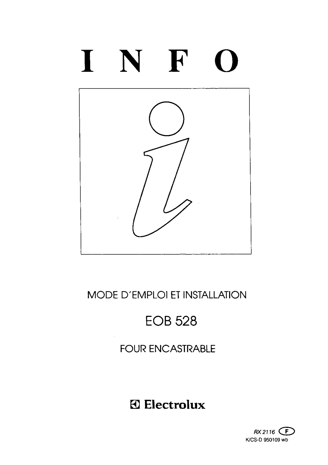 electrolux EOB528 User Manual
