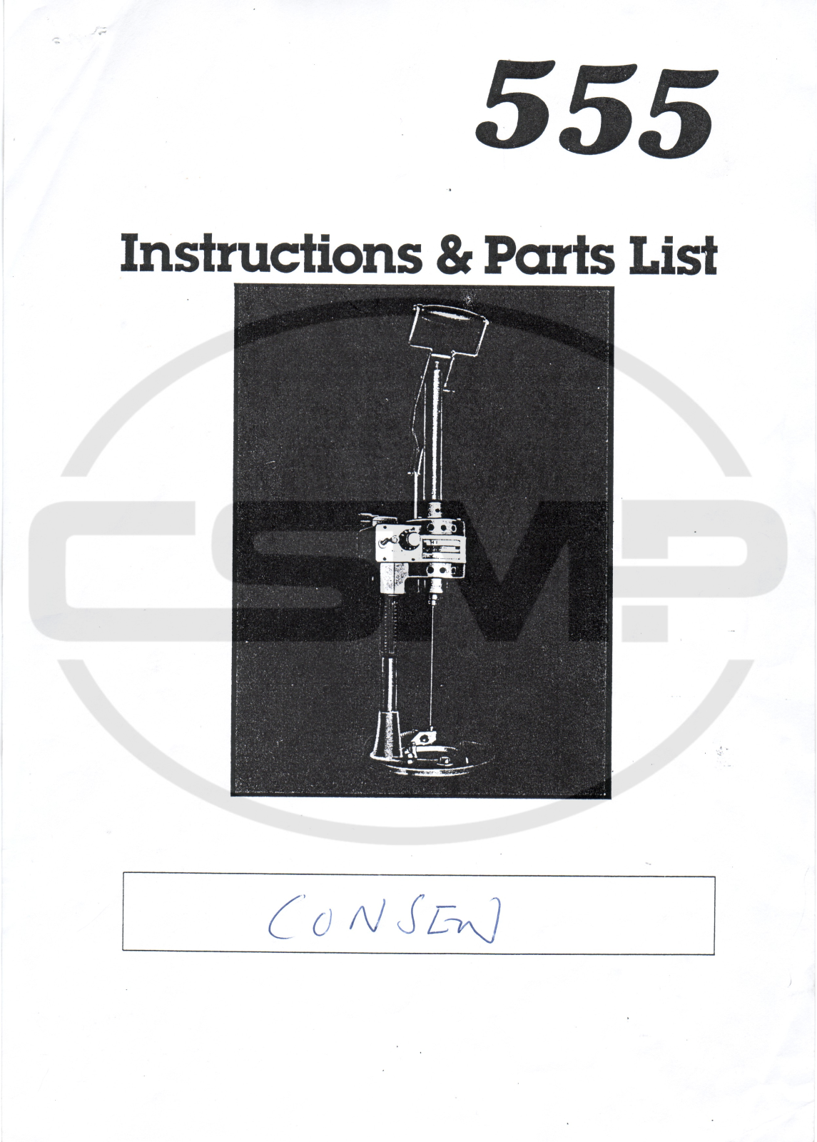 Consew 555 Parts Book