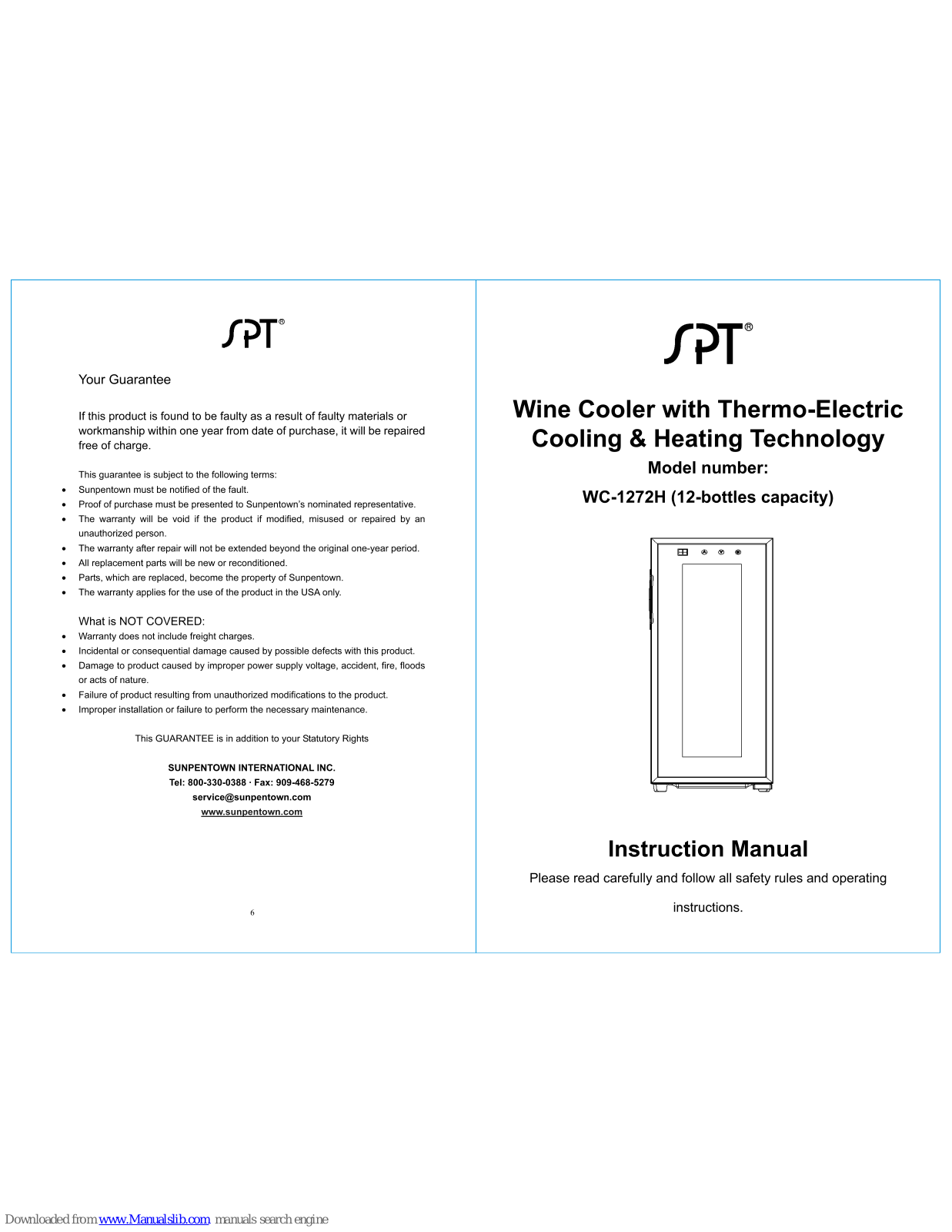 SPT WC-1272H Instruction Manual