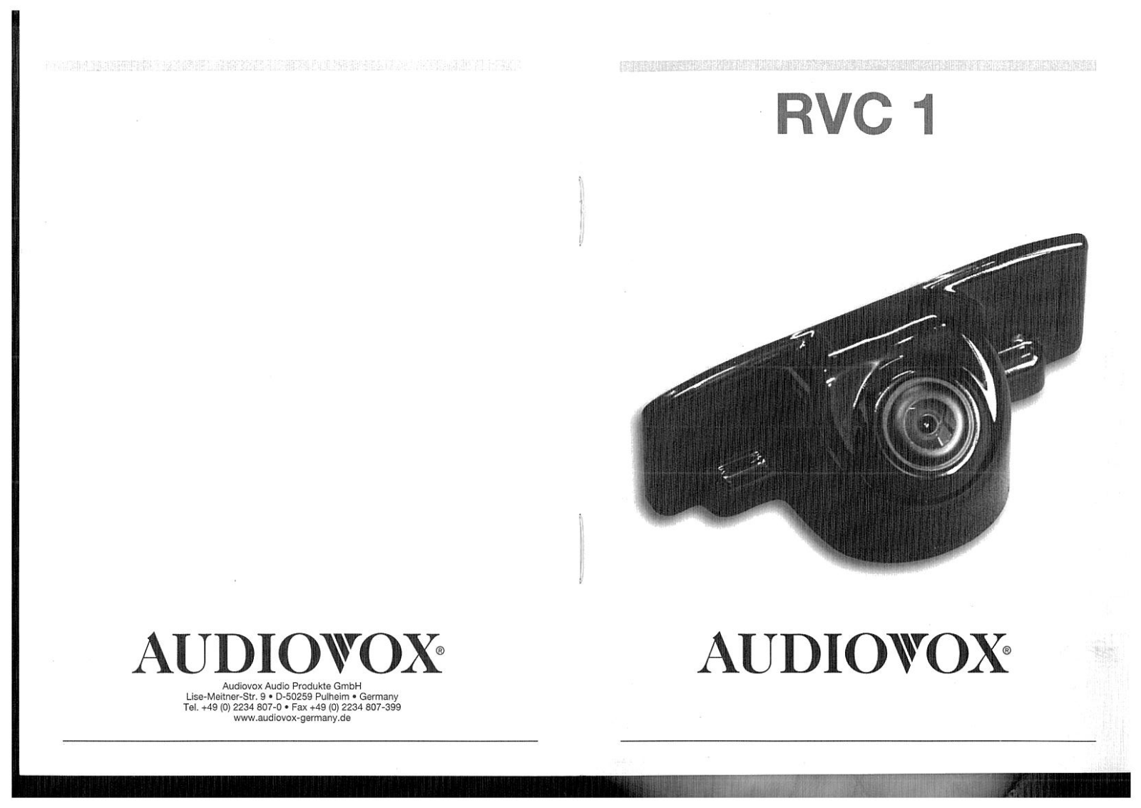 Audiovox RVC1 Operating Instructions