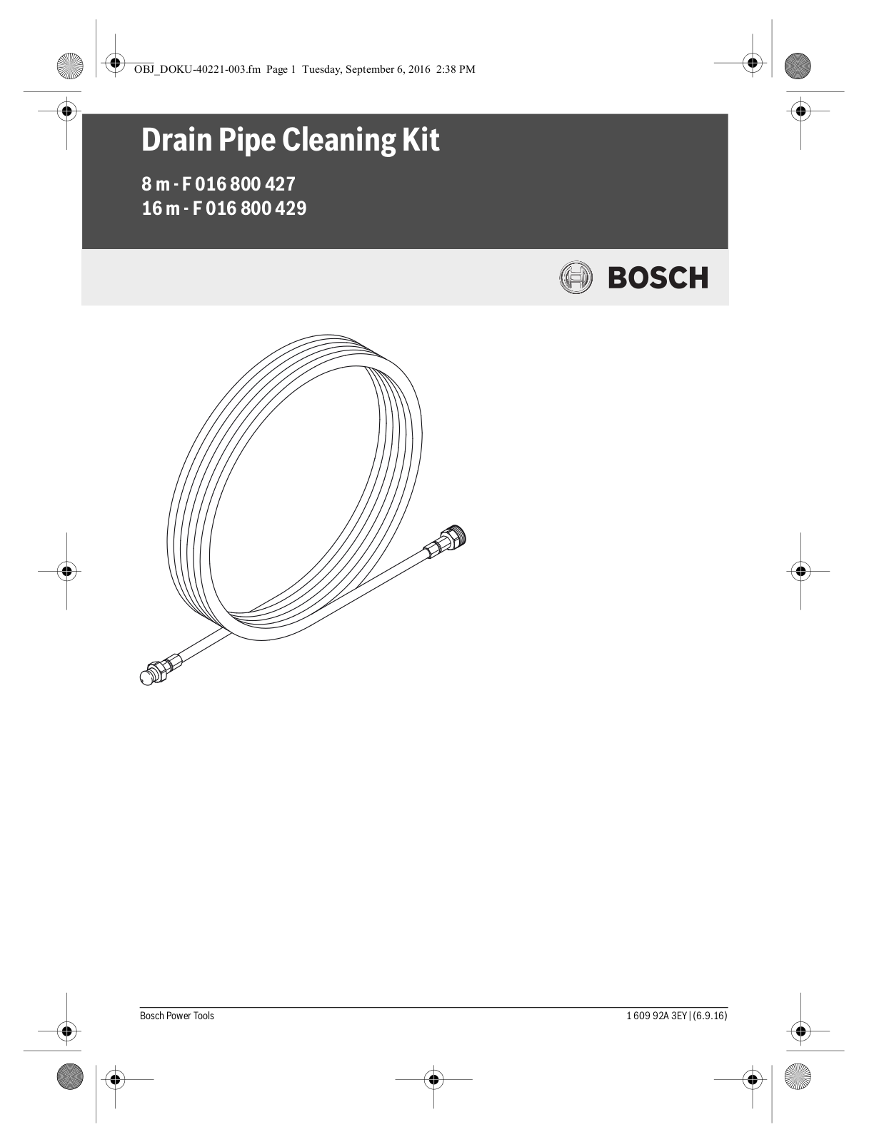 Bosch F 016 800 427, F 016 800 429 User Manual