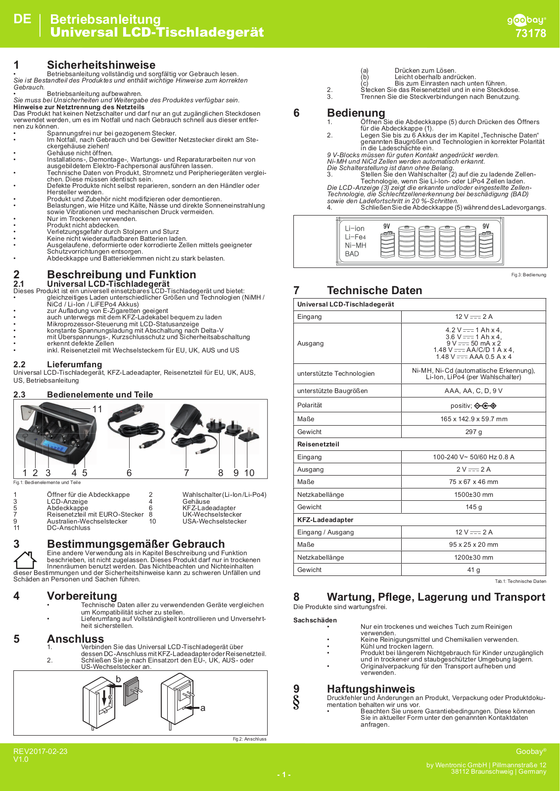 Goobay IBT-KCR73178 User manual
