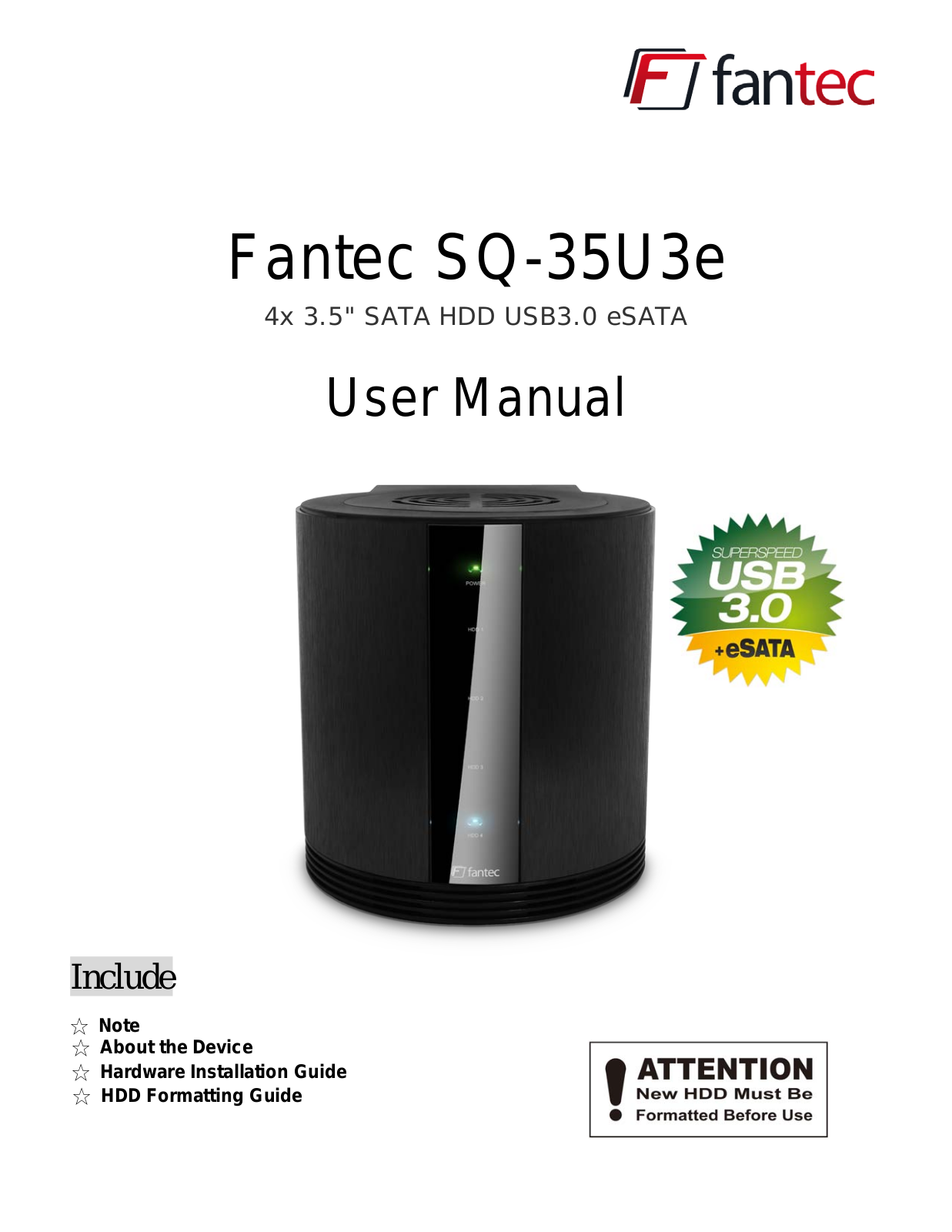 Fantec SQ-35U3e-6G operation manual