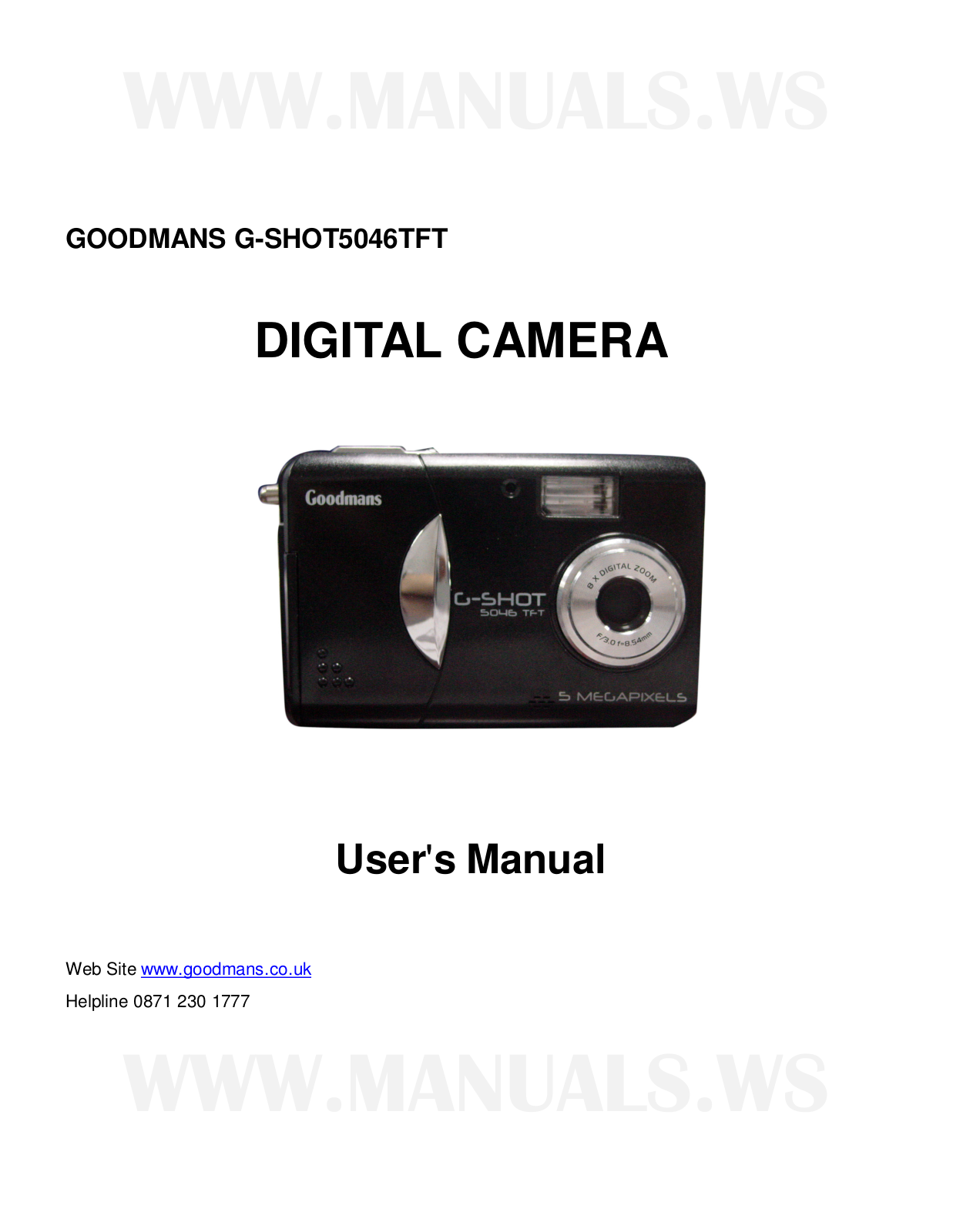 Goodmans G-SHOT5046TFT Instruction Manual