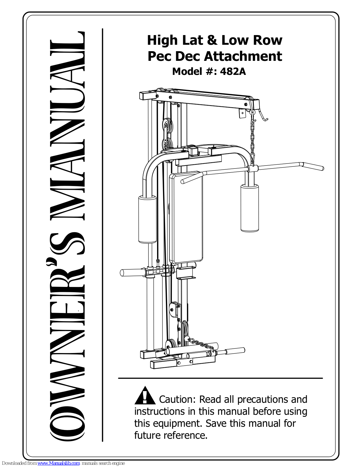 GPI Sports & Fitness 482A Owner's Manual