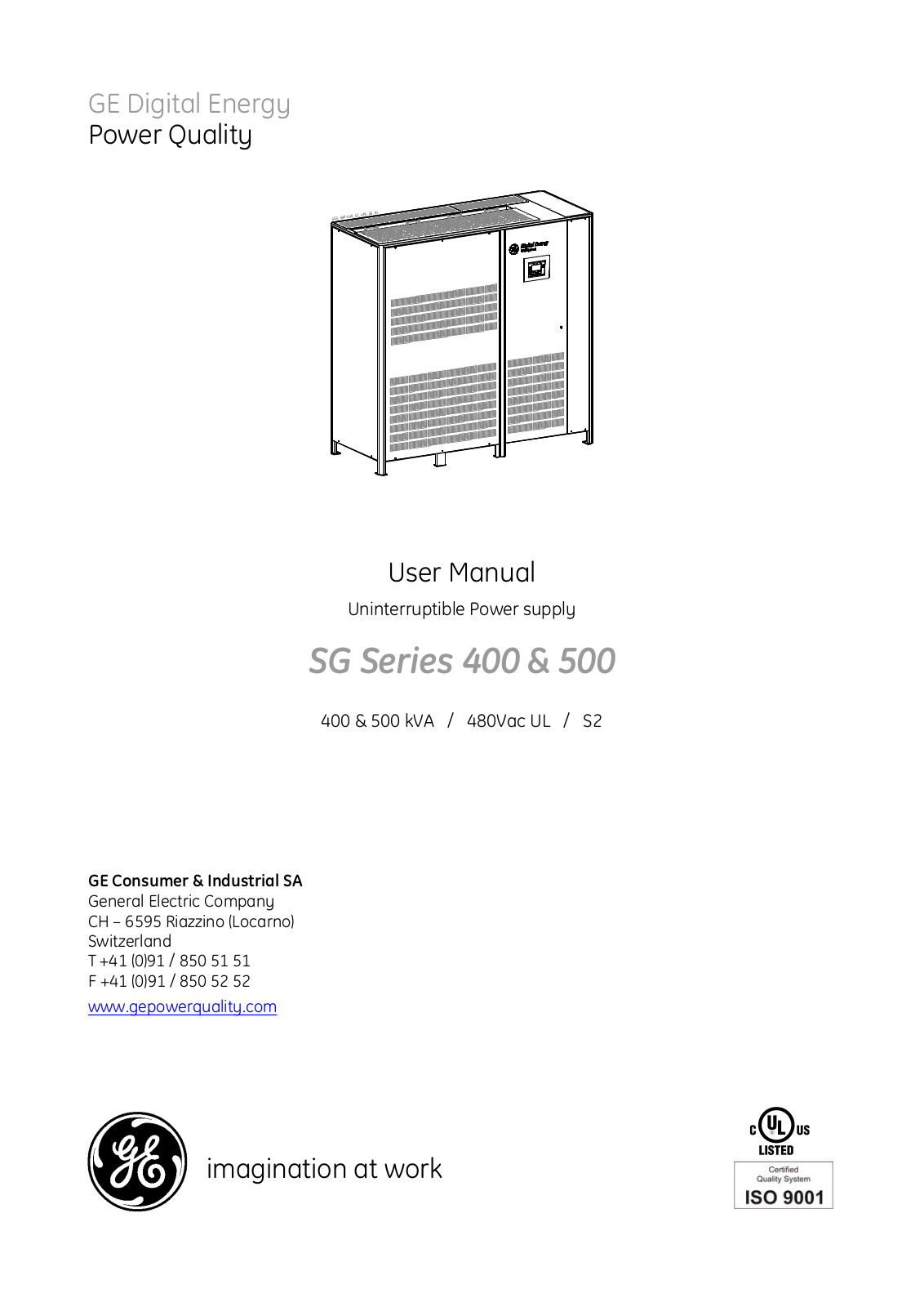 GE Industrial Solutions 400- 500 Operating Manual