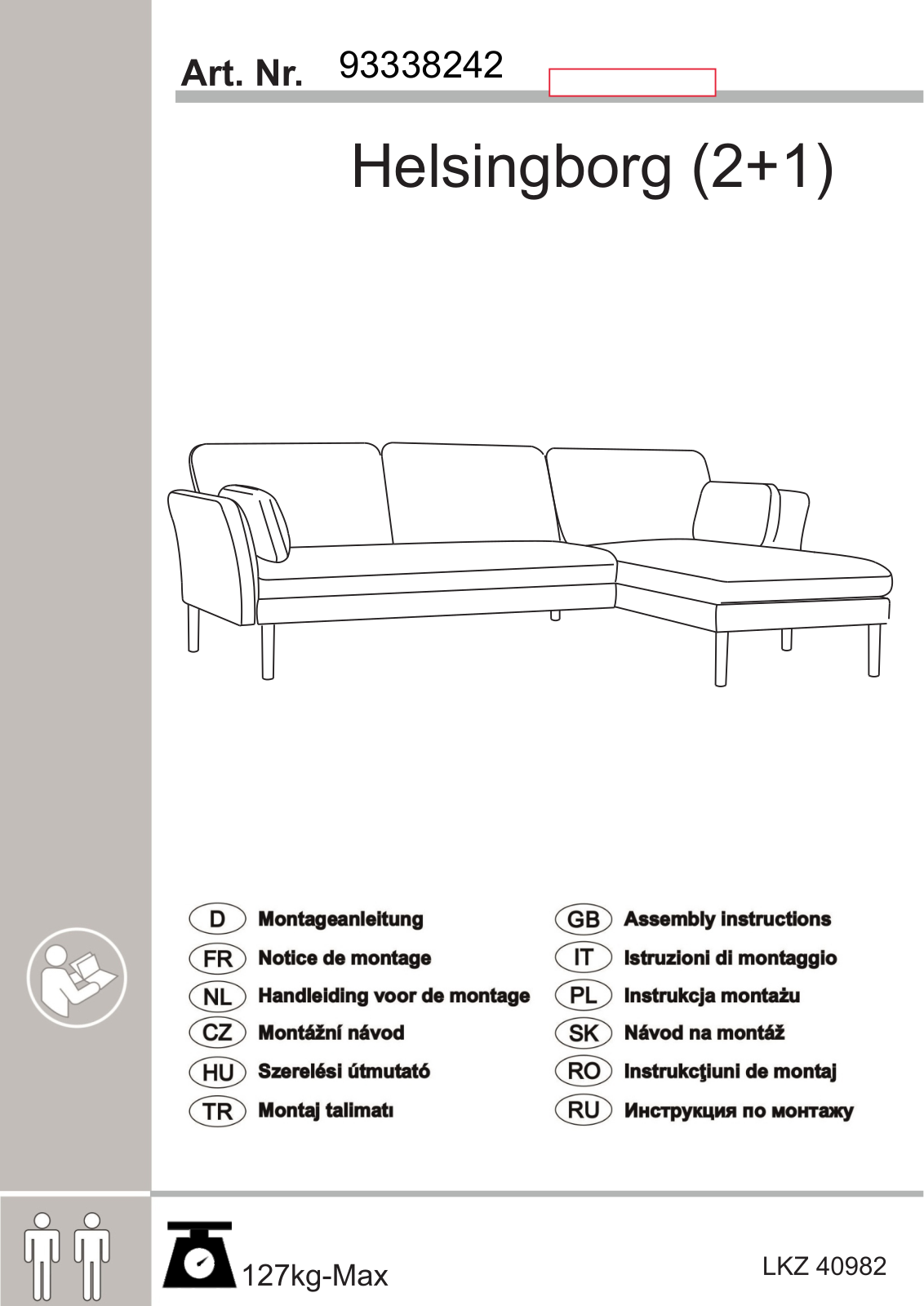 andas Helsingborg, 93338242 Assembly instructions