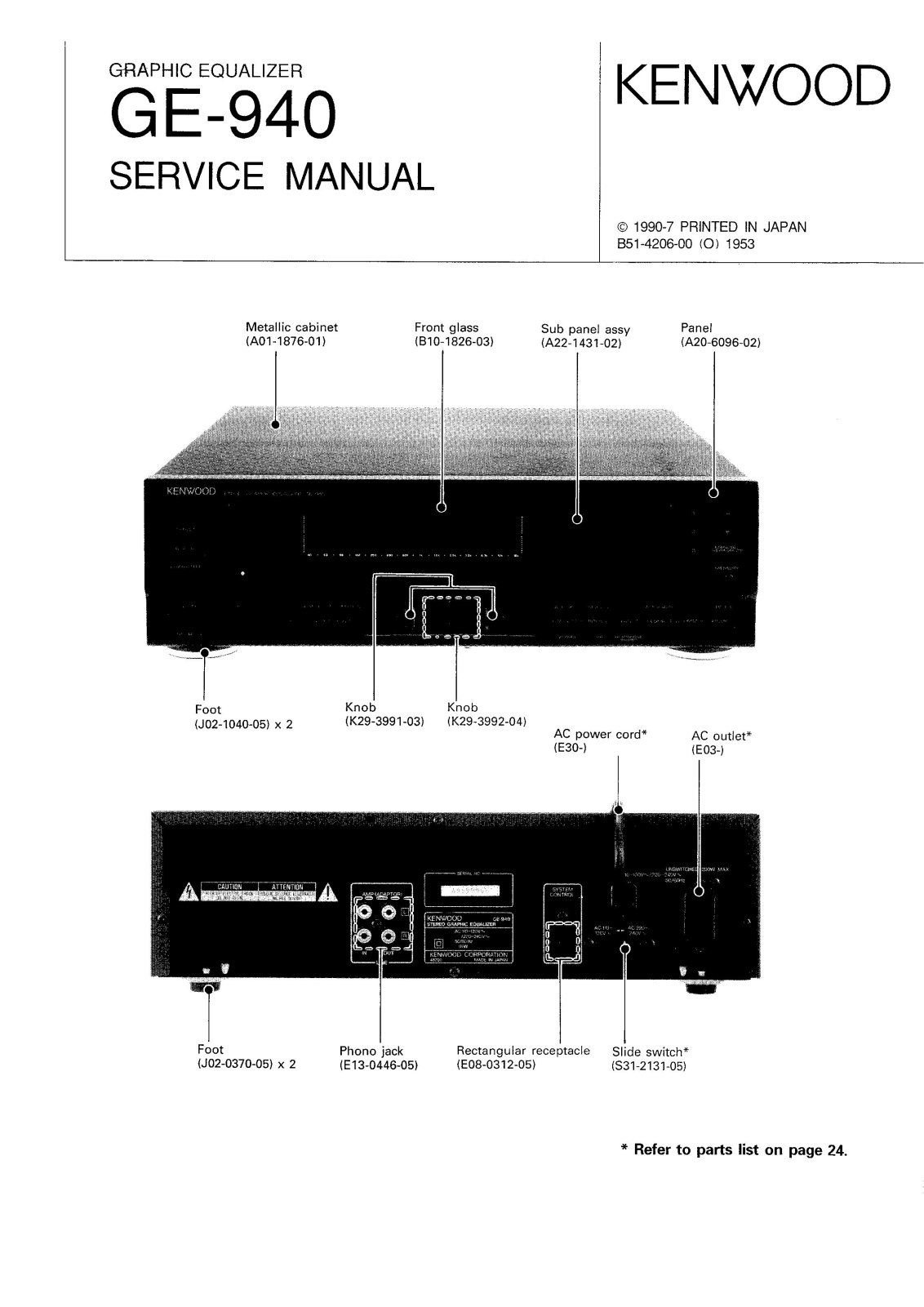 KENWOOD GE940 Service Manual