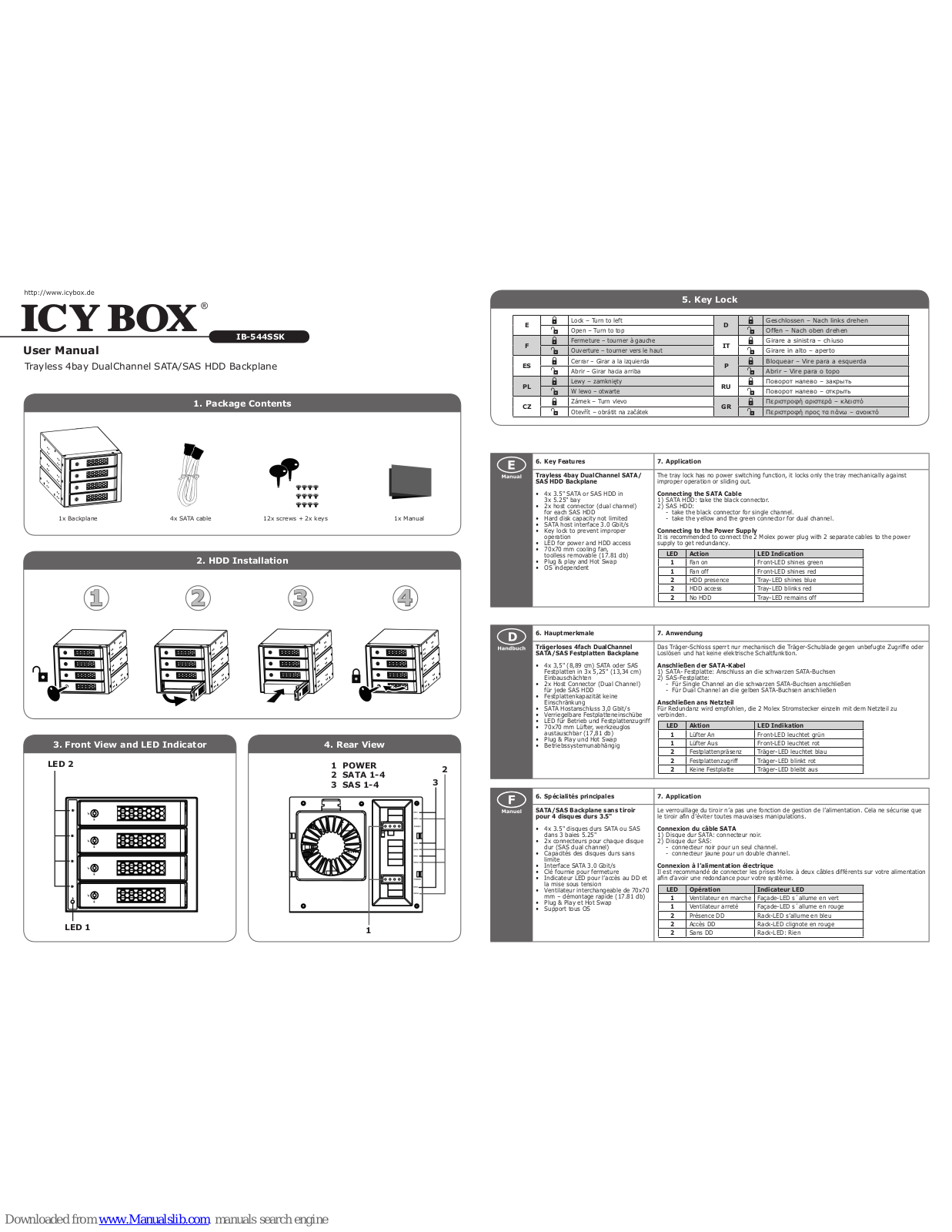 Icy Box IB-544SSK, IB-545SSK User Manual