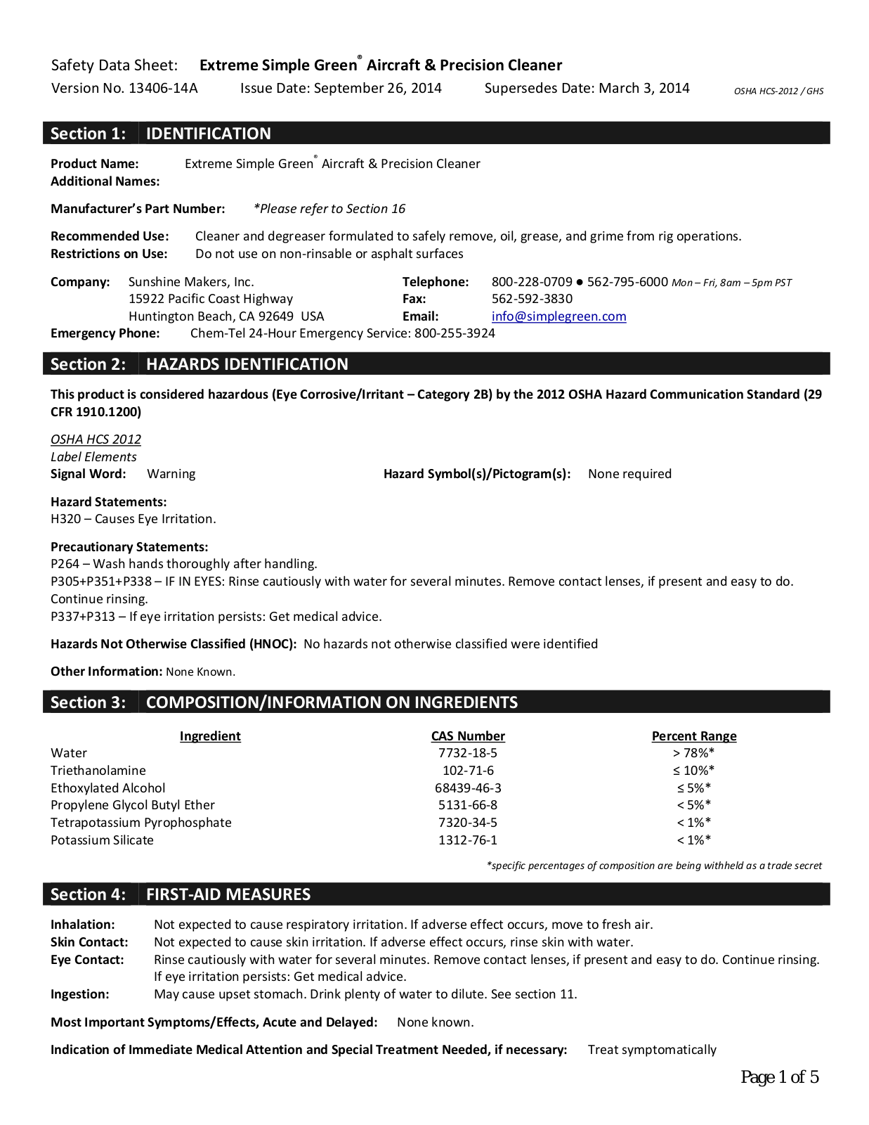Simple Green 13406 User Manual - ManualMachine.com
