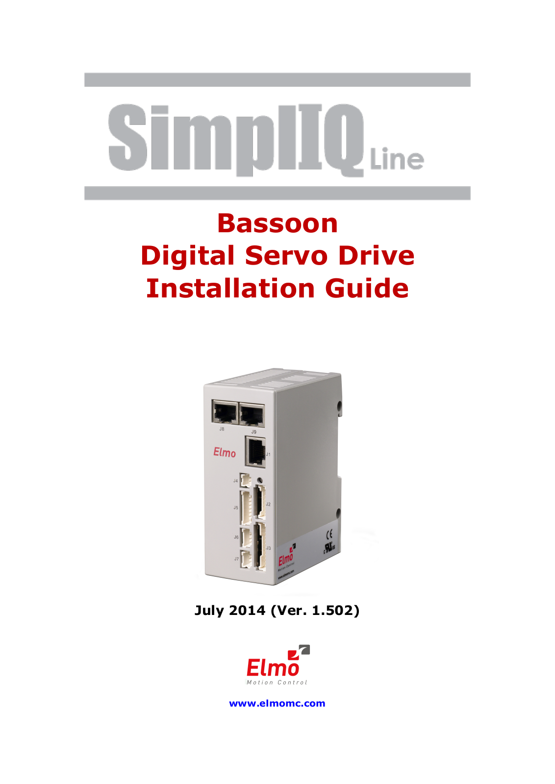 ElmoMC AC Input Digital Servo Drives-Bassoon User Manual