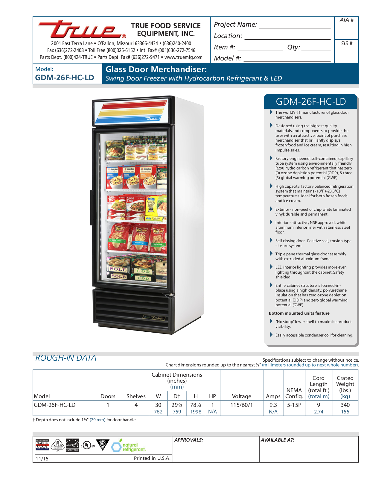 True GDM-26F-HC-LD User Manual