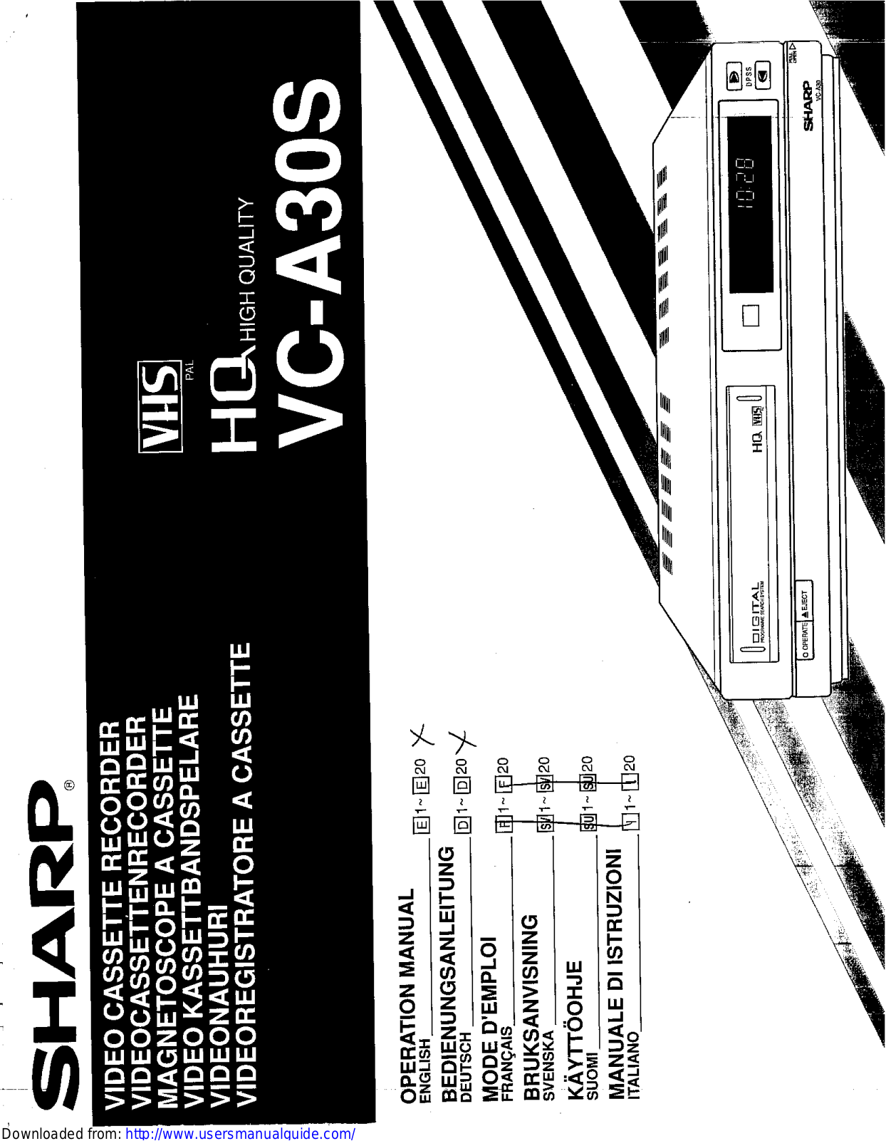 SHARP VC-A30S User Manual