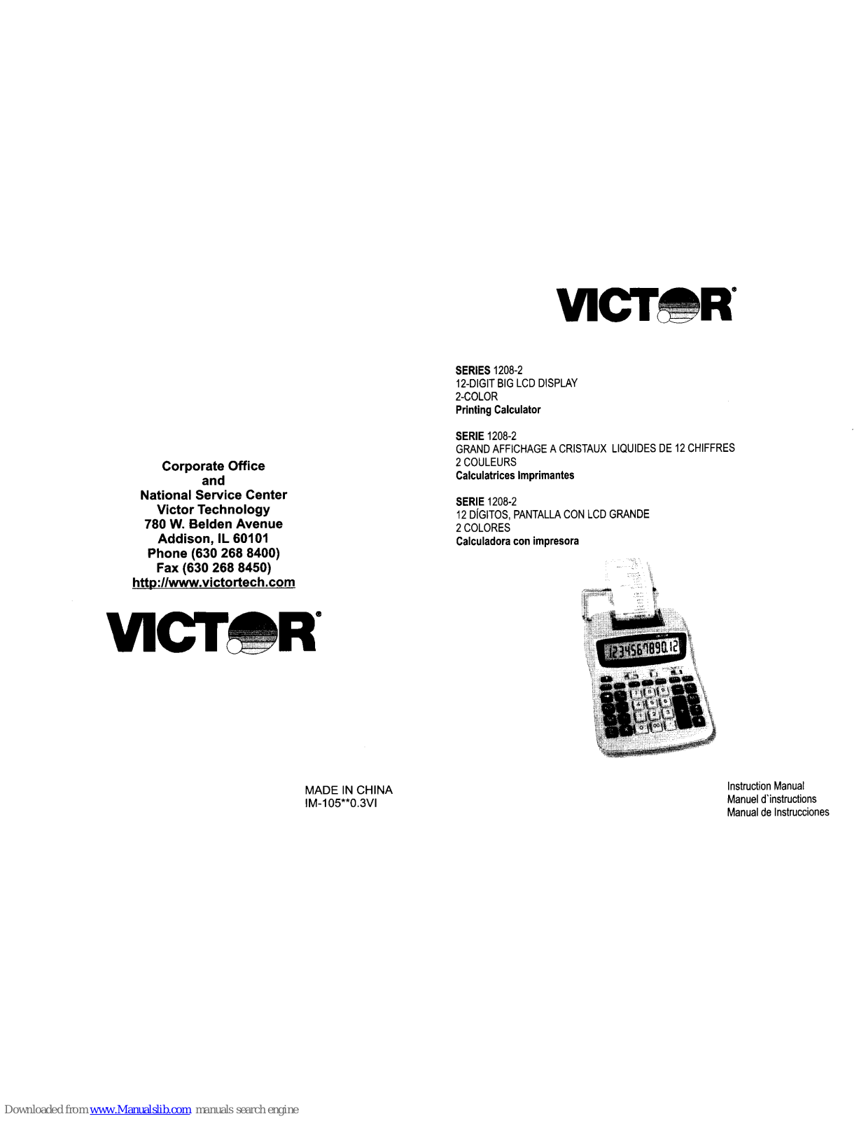 Victor VCT12082 Instruction Manual