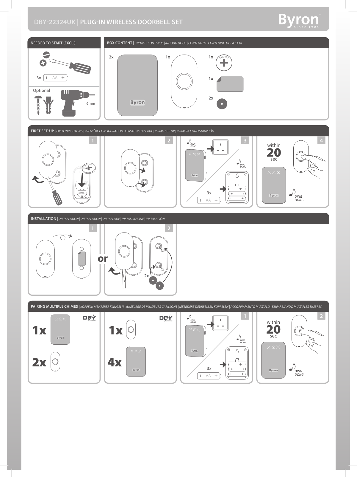 Byron DBY-22311, DBY-22324UK Instruction manual