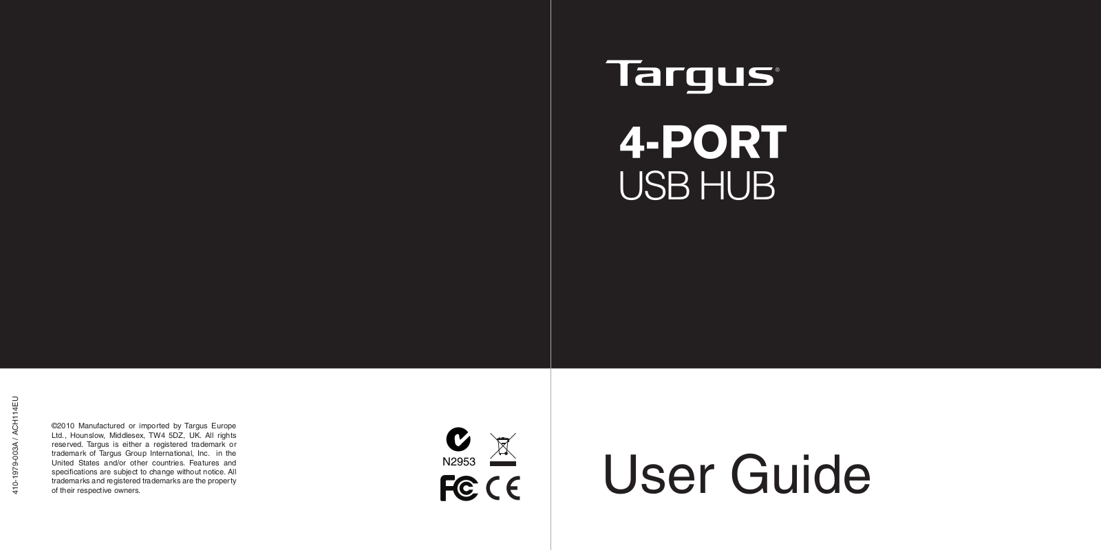 TARGUS 4-PORT USB HUB User Manual