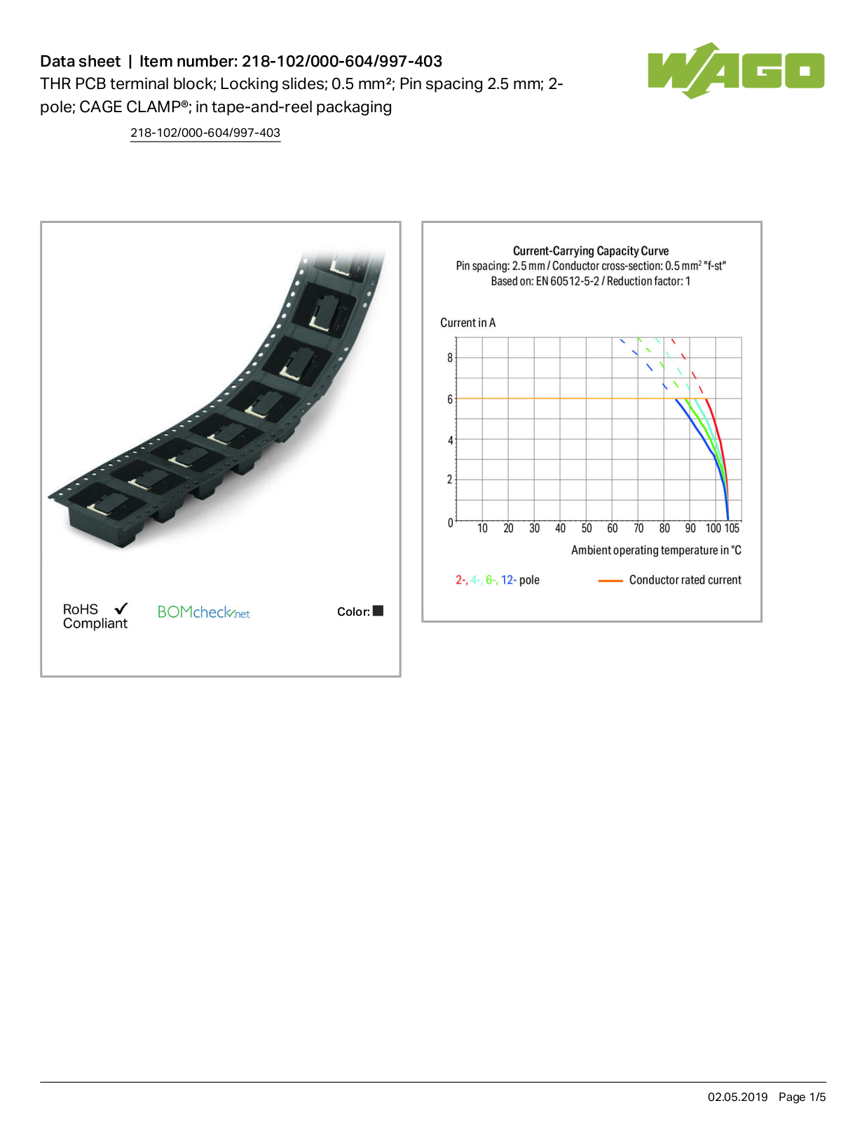 Wago 218-102/000-604/997-403 Data Sheet