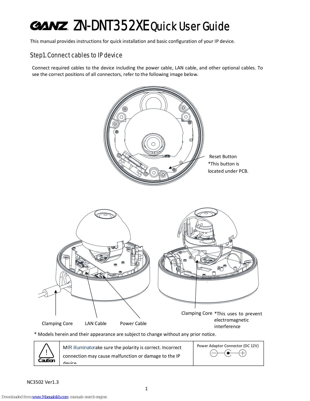 PixelPro ZN-DNT352XE Quick User Manual - ManualMachine.com