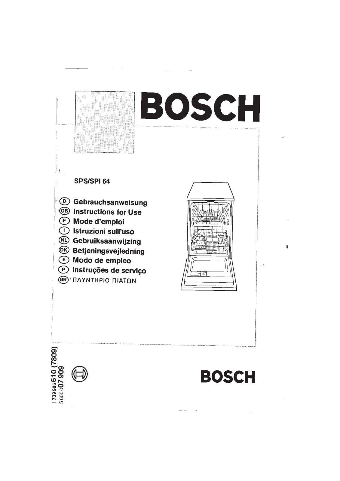 Bosch SPS64, SPI 64 Operating Instructions