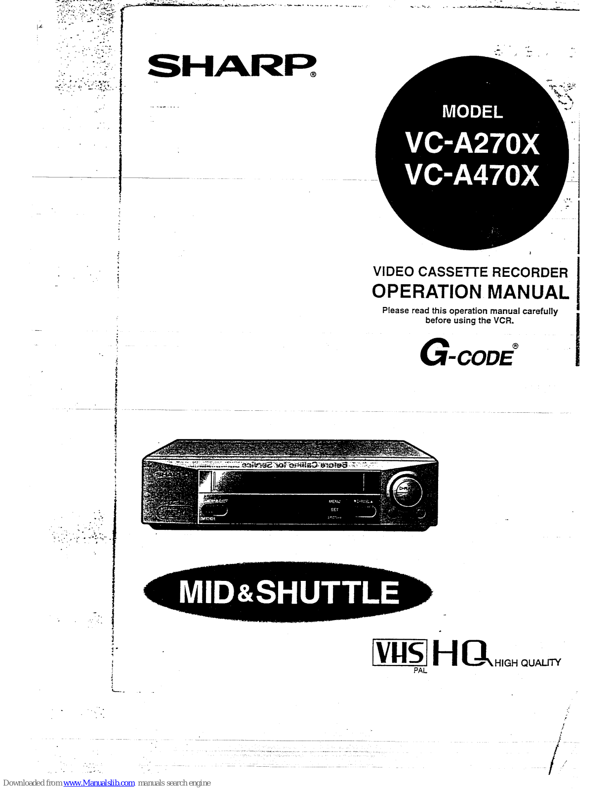 Sharp VC-A270X, VC-A470X Operation Manual