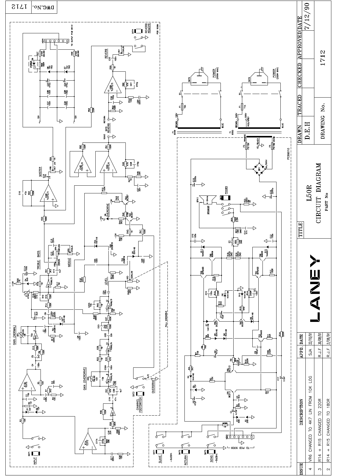 Laney L50R Schematic