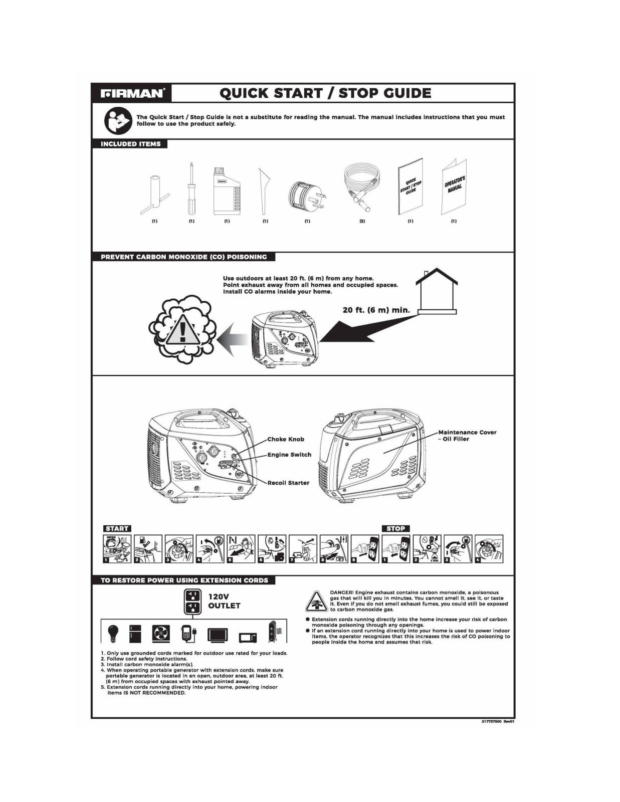 Firman W01785 Quick Start Guide - ManualMachine.com