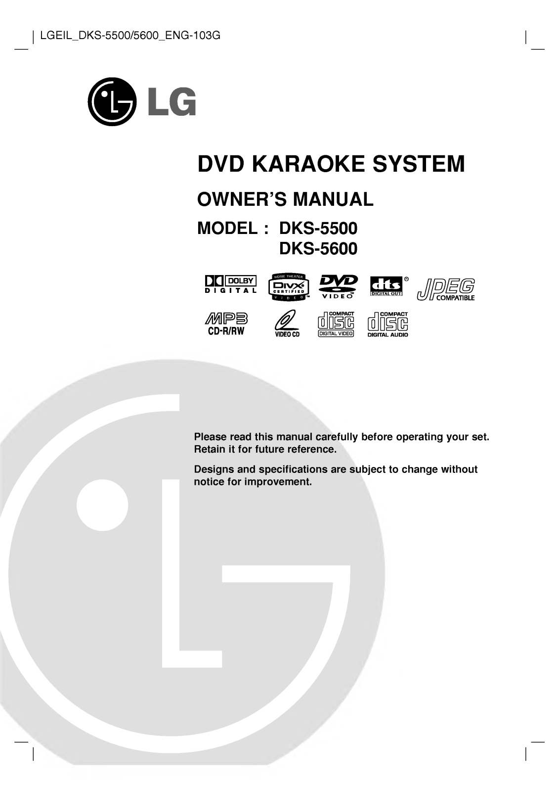 LG DKS-5500 User Manual