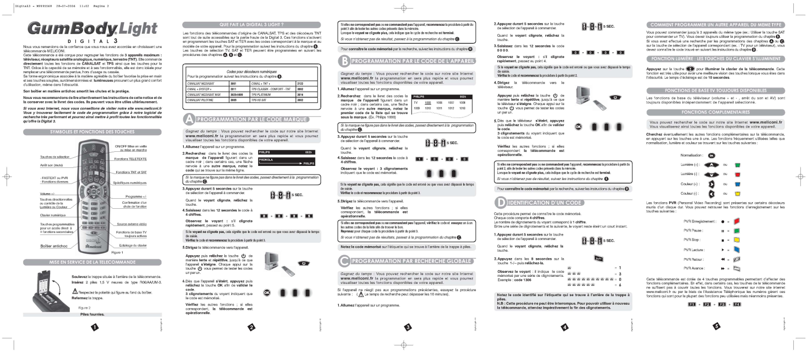 MELICONI GumBody Light Digital 3 User Manual