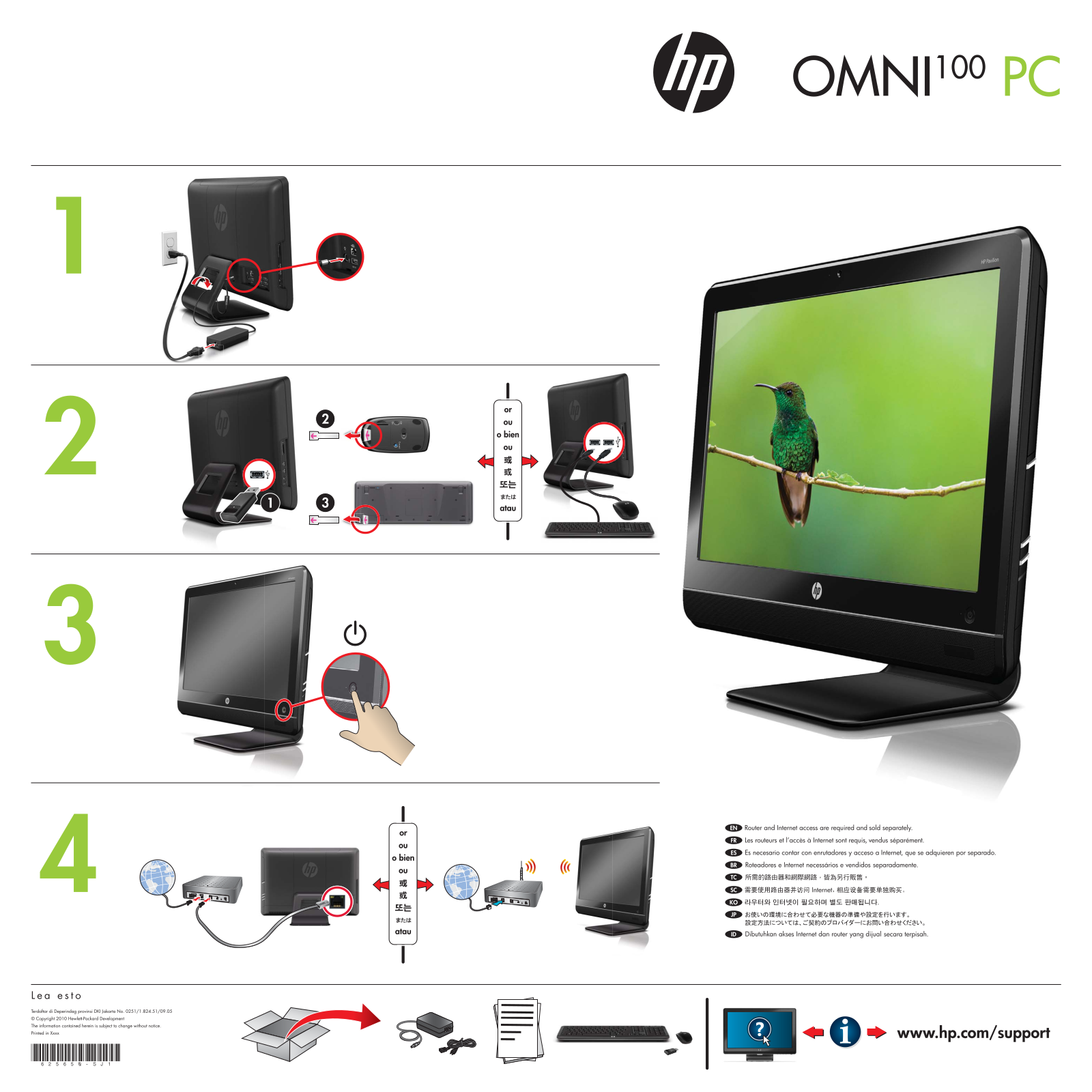 HP Omni 100-5000z, Omni 100-5050, Omni 100-5052, Omni 100-5100z, Omni 100-5151 Setup Poster