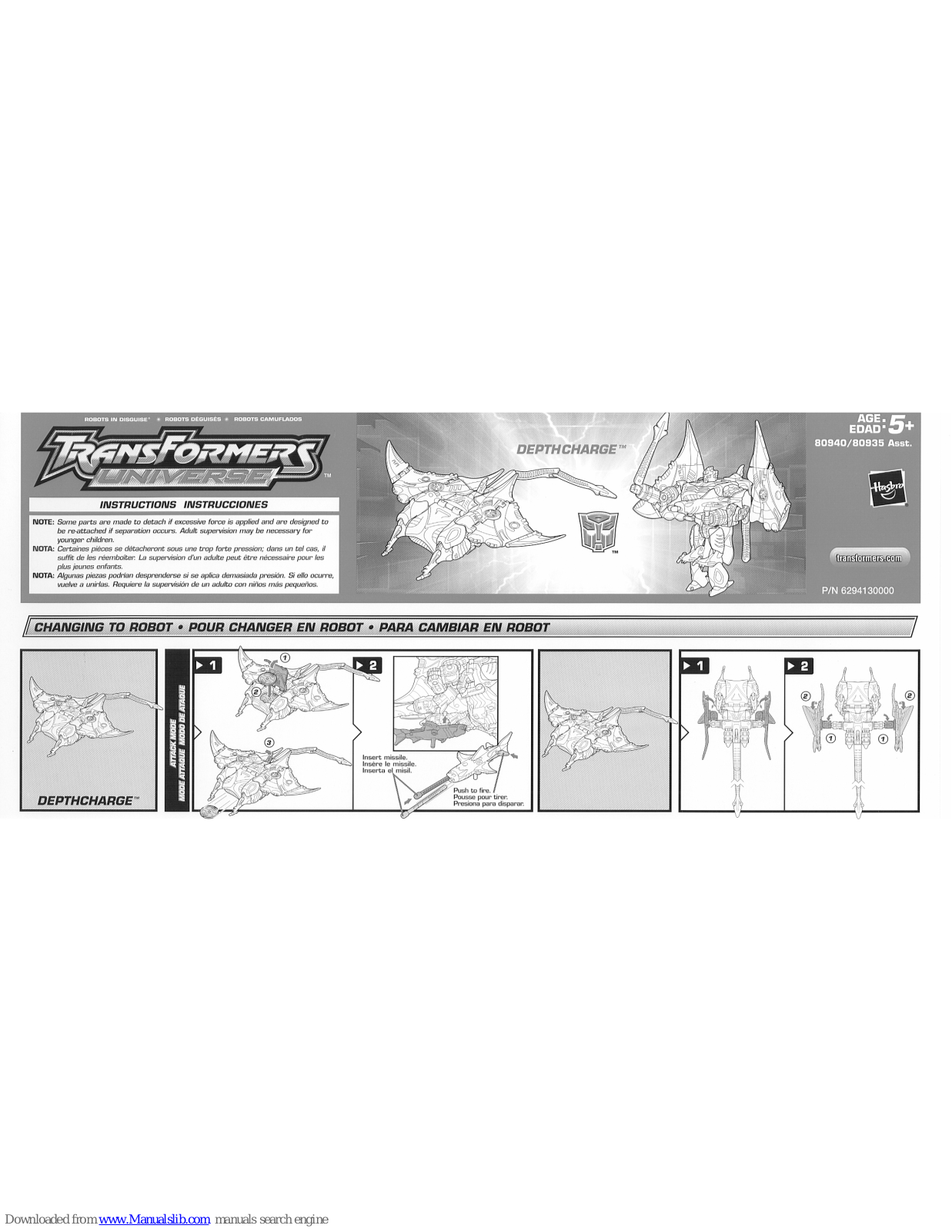 Hasbro 80935, 80940 Instructions Manual - ManualMachine.com