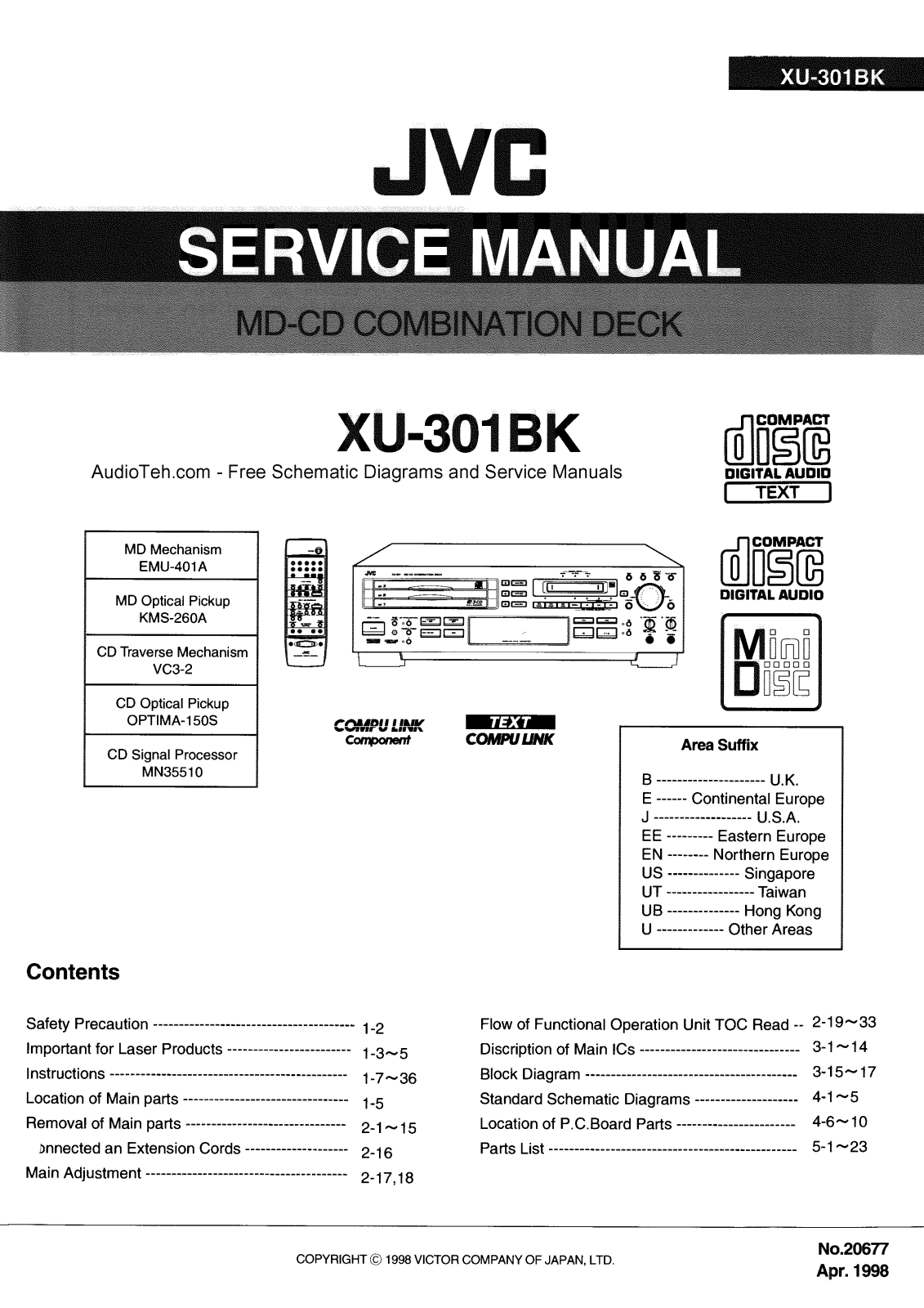 JVC XU-302-BK Service manual