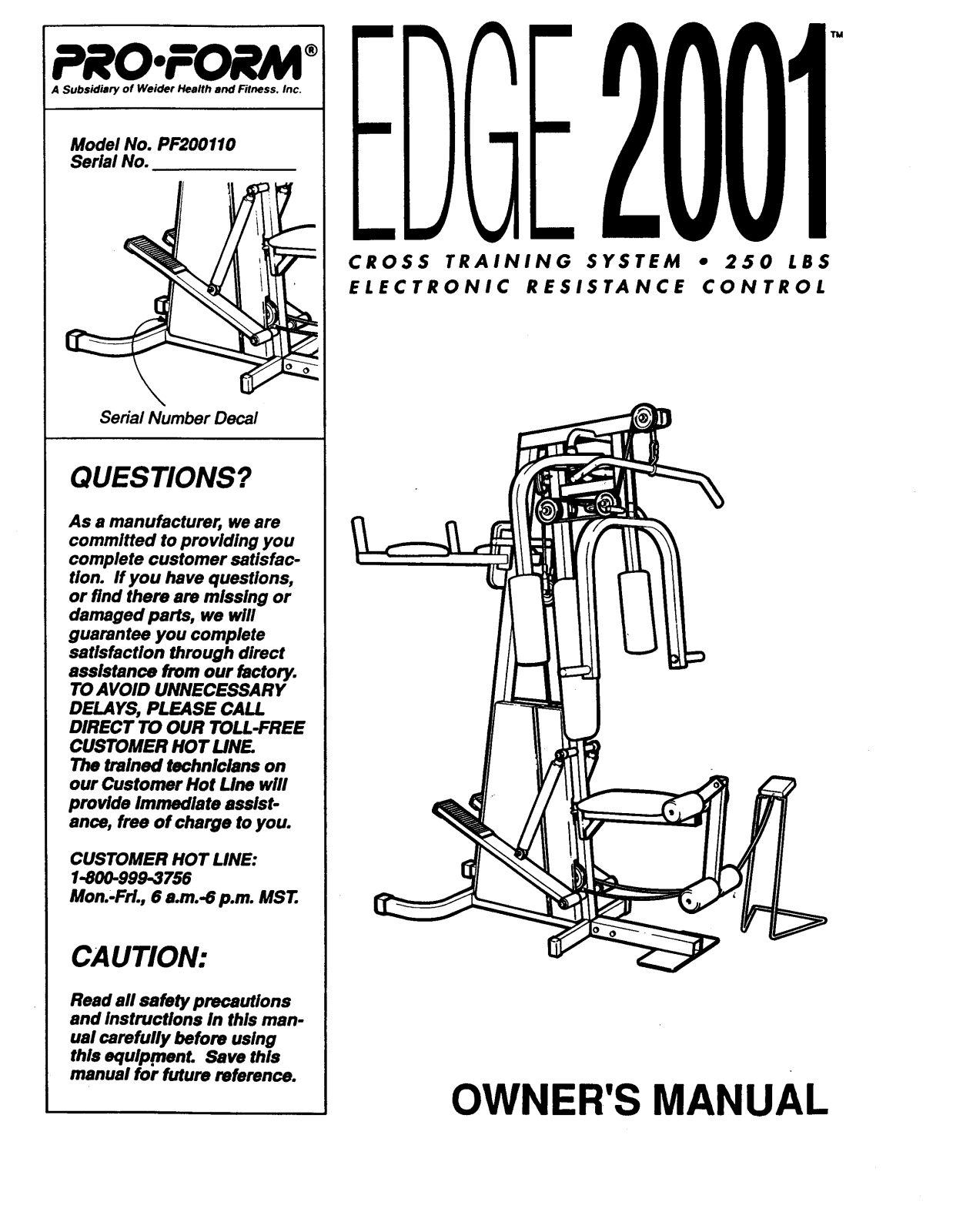 ProForm PF200110, PF200111 User Manual