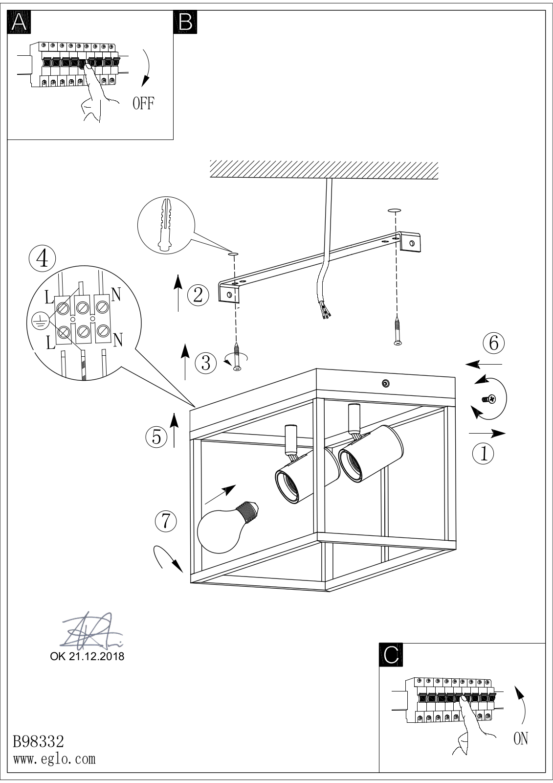 Eglo 98332 operation manual